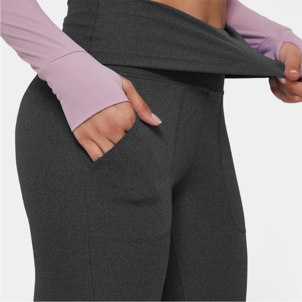Halara In My Feels Super High Waisted Fold Over Flare Leggings XL New - Picture 3 of 7